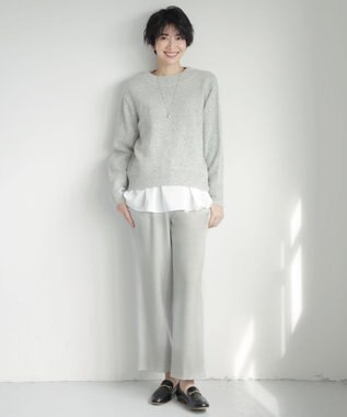 J.PRESS LADIES 【WEB限定】レイヤードフレアー カットソー ホワイト系