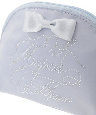 Maison de FLEUR シャイニーリボンラウンドポーチ Blue