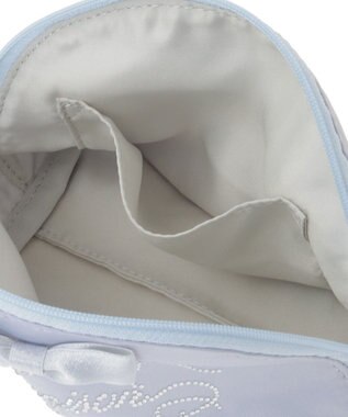 Maison de FLEUR シャイニーリボンラウンドポーチ Blue