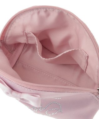 Maison de FLEUR シャイニーリボンラウンドポーチ Pink