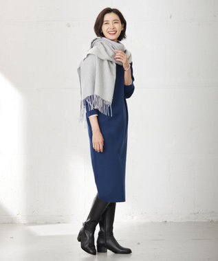 J.PRESS LADIES カシミヤ リバーシブル ヘリンボーン ストール ライトグレー系