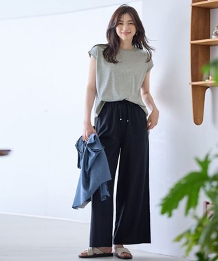 ANY 【汗ジミ防止加工】シルケットスムースノースリーブプルオーバー トップグレー