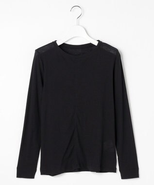 J.PRESS LADIES 【WEB限定】シアーストレッチフライス クルーネック シアー カットソー 【WEB限定】ブラック系