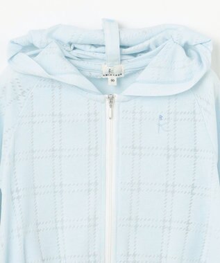 組曲 KIDS 【90-100㎝】オパールチェック パーカー サックスブルー系