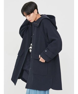 AMERICAN HOLIC 中空ＦＩＢＥＲ２ＷＡＹフード付きコート Navy