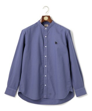 J.PRESS MEN 【大人気バックブル】バンドカラー オックスフォードガーメントダイシャツ ダルブルー系