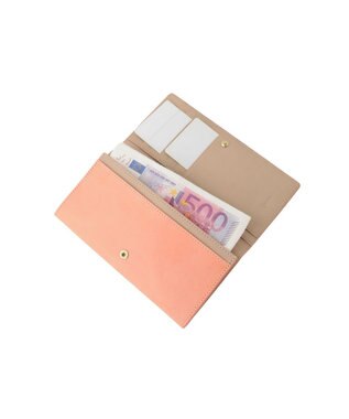 genten マルチカットワークミニ 長財布 コーラルピンク