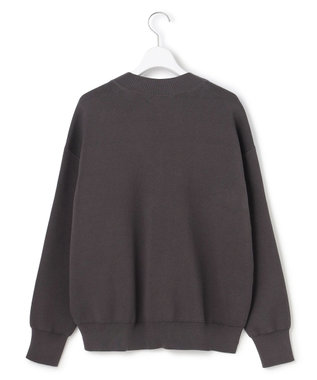 ICB 【先行予約】 コットンポリエステルスムース Vネックニット サックスグレー×チャコール