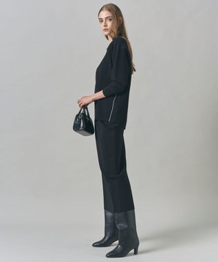 ICB L 【洗える】 シンセティックダブルフェイス ニットタイトスカート ブラック系