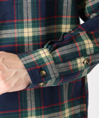 Columbia Columbia/ フレアガンストレッチフランネルシャツ /コロンビア Coll Navy Two Lane Tartan