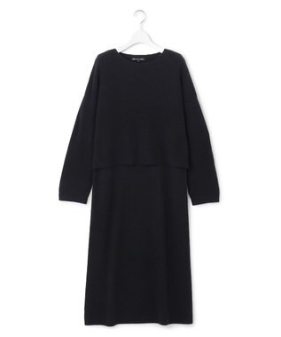23区 【一部店舗限定/洗える】レイヤードニットツイン ワンピース ブラック系