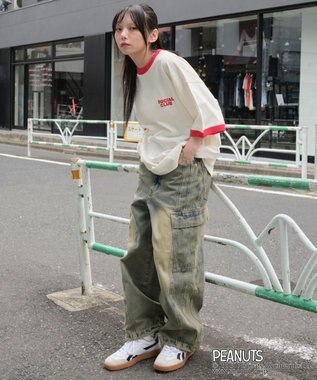 WEGO 【ユニセックス着用ITEM/MLサイズ展開】別注PEANUTSプリントT（SS） ホワイトアイボリー