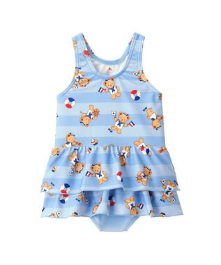 MIKI HOUSE HOT BISCUITS 【ミキハウス】【80-110cm】ミキハウスベア ワンピース水着 ブルー