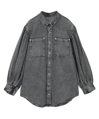 Green Parks ・ＳＵＧＡＲ　ＳＰＯＯＮ　ボリュームスリーブデニムシ Black