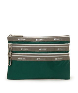 LeSportsac CLASSIC 3 ZIP POUCH/ラッシュメドウ/バーガンディC
