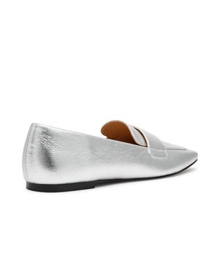 STEVE MADDEN MONARC スクエアトゥフラットローファー シルバー