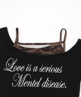 WEGO ドッキングオフショルデザインちびT ブラック