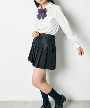 WEGO 【SCHOOLITEM】ポケット付き無地プリーツスカート ブラック