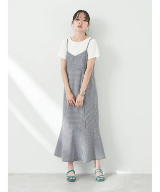 earth music&ecology チェックマーメイドキャミワンピース Black