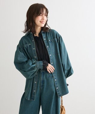 Green Parks ・ＳＵＧＡＲ　ＳＰＯＯＮ　ボリュームスリーブデニムシ Green
