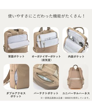 ACE BAGS & LUGGAGE ace. フィッテム レディースビジネスリュック エキスパンド A4 14.0インチPC 68684 エース ベージュ