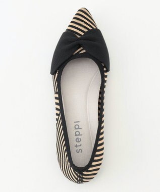 steppi 【洗える/撥水】リボン ポインテッド パンプス ブラック