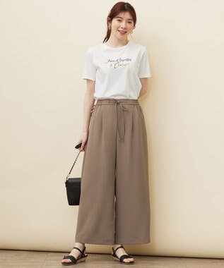 ANY SIS 【洗える】イージードロスト ワイドパンツ モカ