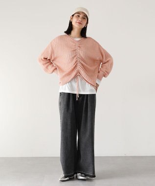 Green Parks タックワイドデニムパンツ Black