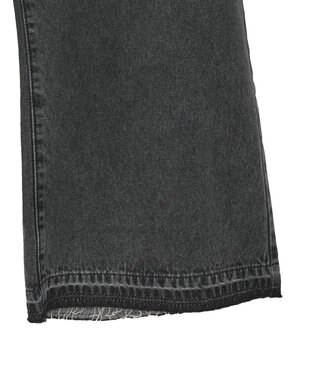 Green Parks タックワイドデニムパンツ Black