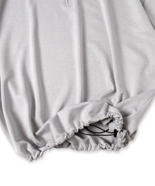 WEGO ドロストスーパーBIGハーフジップT（S） ライトグレー