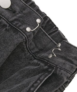 Green Parks タックワイドデニムパンツ Black