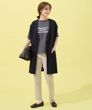 ANY L ロングニットジレ ブラック