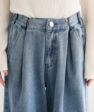 Green Parks タックワイドデニムパンツ Indigo