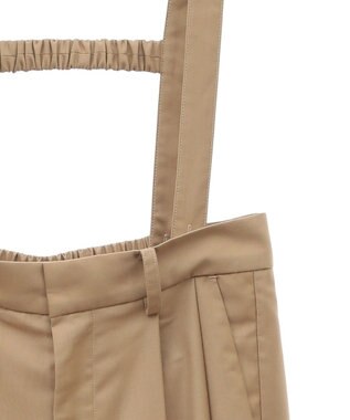 Green Parks サスペンダー付タックパンツ Beige