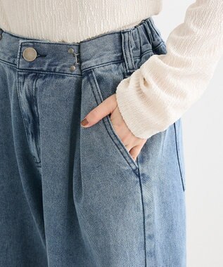 Green Parks タックワイドデニムパンツ Indigo