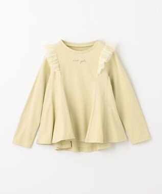 ANY KIDS フレアシルエット 長袖 Tシャツ ライム