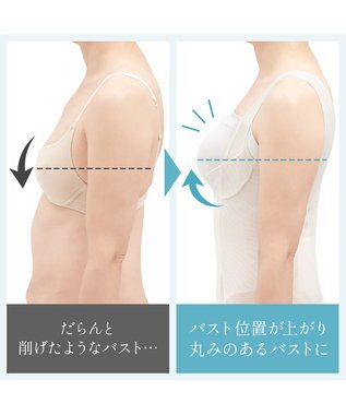 BRADELIS New York 【BRADELIS NewYork peace】きゅっとウエストバストアップシェイパー23 補正下着 ブラキャミ インクブルー