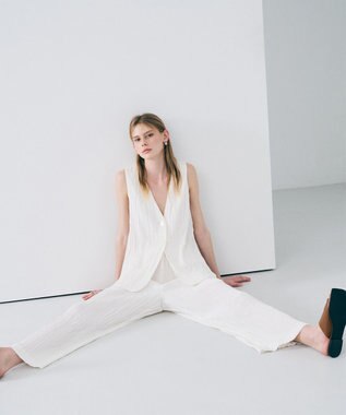 uncrave マシーンプリーツ ギャザーパンツ オフ