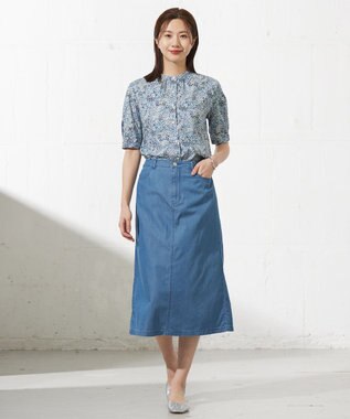 J.PRESS LADIES L 【洗える】LIBERTY Joanna Louise/Phoebe 前開き ブラウス ブルー系5