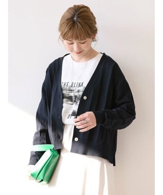 AMERICAN HOLIC 針抜きＶネックニットカーディガン Navy