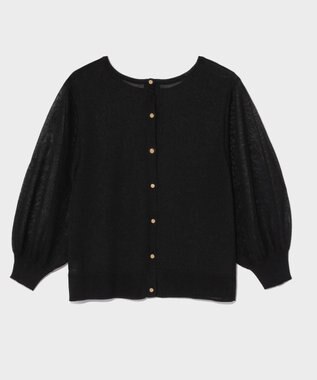 GRACE CONTINENTAL ラメシアーニットトップ ブラック