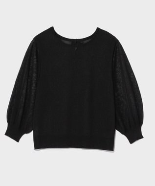 GRACE CONTINENTAL ラメシアーニットトップ ブラック