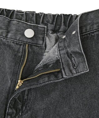 Green Parks タックワイドデニムパンツ Black