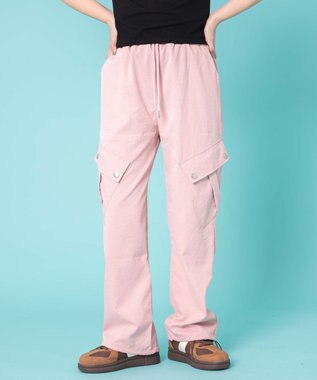 WEGO 【ウエストゴム】ビッグポケットカーゴパンツ ピンク