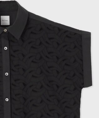 Paul Smith 【洗える】コットンレース 半袖シャツ ブラック