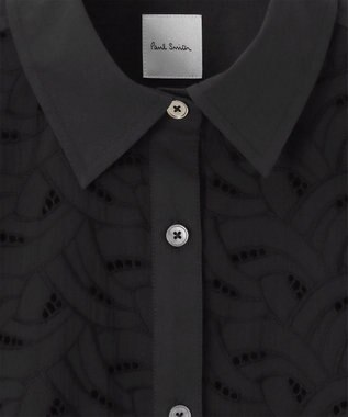 Paul Smith 【洗える】コットンレース 半袖シャツ ブラック