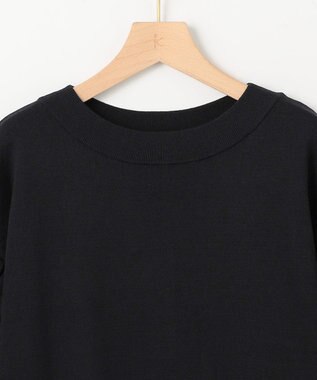 組曲 ストレッチクリアパフ袖 ニット ブラック系