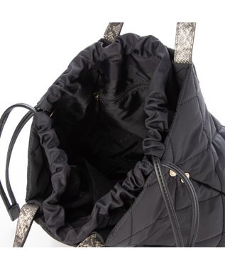 LA BAGAGERIE ドローストリング×キルト2WAYトート Sサイズ ブラック
