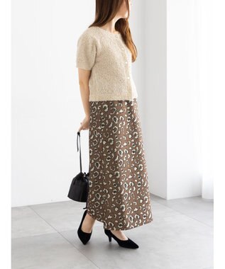 Te chichi テープヤーン前後2WAY5分袖カーディガン ベージュ