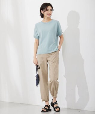 J.PRESS LADIES 【洗える】 レーヨンエリートストレッチ ドルマン ニット Tシャツ ライトグリーン系